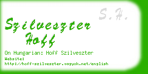 szilveszter hoff business card